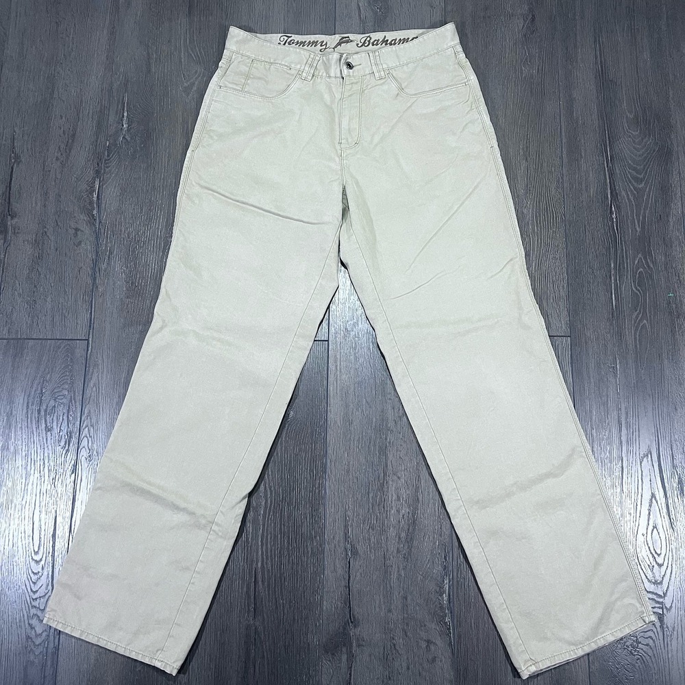 Tommy Bahama‎ Pants Men 32x31 Beige Flat Front Lyocell Lyocell Lightweight Beach